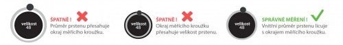 velikost prstenu - správné měření pomocí měřících kroužků